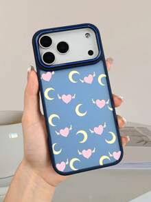 Celestial Angel Heart Wings And Moon Pattern Phone Case, Soft Pink Aesthetic, Dreamy Magical Cute Stars, Suitable For Women's Daily Use Phone Case, Compatible With Iphone 17promax/17pro/17/17Air/16promax/16pro/16plus/16e/16/15promax/15pro/15plus/15/14promax/14pro/14plus/14/13promax/13pro/13/12promax/12pro/12/11promax/11pro/11 - Dark Blue(深藍色) - 查看 8