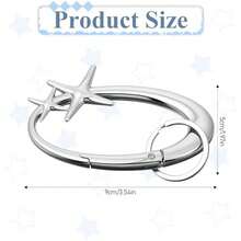Star Carabiner Y2K Keychain, Shiny Cool Chrome Karabiner Extra-Large Silver Carabiner Keychain Y2k Accessories For Bagpack Keys Handbag Trousers Bag Charms - / - Xem 2
