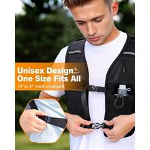 WOCBuy Running Vest With Hydration System - Lightweight, Breathable Backpack For Hiking, Cycling & Marathon Races - Adjustable Waistband & Phone Pocket - Black - View 6