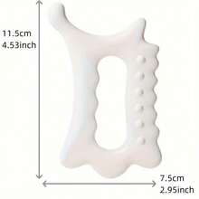 1PC Ceramic-Like Acrylic Thumb Scraper, Gua Sha Serrated Wave Board, Large Size, Deep Fascia, Facial Line Lifting, Acupoint Reflexology Massage - Porcelain White - View 10
