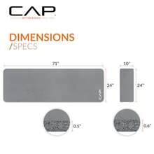 CAP Barbell - Alfombrilla de yoga de alta densidad de 1/2 pulgada con correa múltiples opciones - Gris - Ver 4