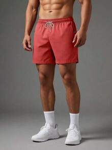 男士反丟失拉鍊口袋束口鬆緊腰3/4運動短褲，具有獨特特色