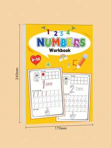 1本1-30数字练习册，书写练习，可重复使用的手写练习本，魔法练习册套装，学生文具，学校用品，奇幻书籍，返校圣诞礼物，适合作为学习奖励、节日礼物或生日礼物，文具用品 - 彩色 - 查看 11