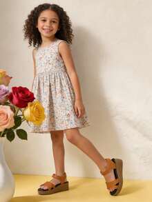1 đôi sandal cao gót thời trang cho trẻ em, sandal cao gót thanh lịch cho bé gái, thiết kế quai chéo có khóa dán, thích hợp cho đi chơi hàng ngày, dự tiệc cưới, kỳ nghỉ hè. - màu nâu - Xem 5