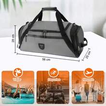 CYPNSlowTon Bolsa Deportiva para Gym 40L/55L Maleta de Viaje Impermeable con Compartimento para Zapatos y Bosillos para Ropa Mojada Bolsa de Gimnasio Deportiva para Hombres Mujeres con Correa AjustableFashion - 227503078 - Ver 3