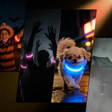 CYPN4 Pack of Brazalete led Recargables por USB Banda Reflectante Ajustable de  con 5 Opciones de Color o Degradado para Uso Nocturno y días con NieblaFashion - como en la foto - Ver 8