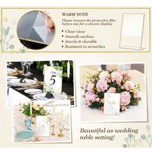 15/16pcs Gold Acrylic Frame Display Stand, Transparent Paper Holder, Suitable For Wedding, Office, Restaurant - Gold - View 11