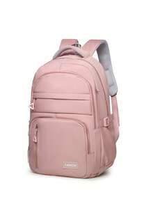 Ba lô học sinh dung tích lớn, trọng lượng nhẹ dành cho học sinh trung học cơ sở và trung học phổ thông, kèm móc treo phụ kiện. - Hồng - Xem 2