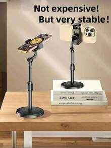 可调节高度多角度ABS手机支架 - 防水三脚架底座，稳固抓握，兼容和安卓手机，适用于观看视频、拍照、玩游戏、通话，现代设计，结构坚固，专为远程办公设计，生日礼物，送给家人和朋友的礼物，手机支架，手机配件 - 彩色 - 查看 2