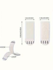 12pcs Reusable Sticky Hook And Loop Strips Set, Suitable For Women - Damage-Free Strong Adhesive Strips, Multi-Purpose Wall Stickers, Applicable For Home Organization, Removable No Residue Decorative Fixing Tapes, Ideal For Cosmetics Storage/Kitchen Storage/Valentine's Day Decor, Suitable For Homeowners, Renters, Organization Enthusiasts, Busy Moms And Beauty Lovers, Valentine's Day Decor, Frame Fixation. - White - View 5