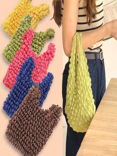 Bolsa de compras retráctil y mágica, con alta capacidad de carga, tamaño compacto cuando no se usa, bolsa de compras portátil, bolsa de almacenamiento multiusos, regalo para amigos, bolsa de compras elástica con piña, bolsa mágica retráctil y plegable, bolso de gran capacidad, bolsa de burbujas de alta calidad y gran tamaño