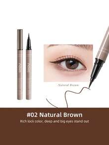 NOVO Waterproof, Sweat-Proof, Smudge-Proof Liquid Eyeliner Pen, Long-Lasting, Ideal For Beginners, Fine Soft Bristles, Suitable For Women, Makeup, Winter, Y2K Fashion, Birthday Gift, Party, Best Color - 02#Natural Brown - View 12