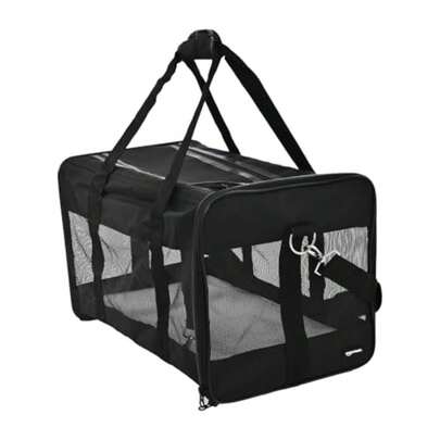 CYPNAmazon Basics Transportadora para mascotas de malla suave para perros gatos hasta 9.97 kg 50 cm de longitud x 30.4 cm de ancho x 30.4 cm de alto negroFashion