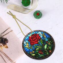 Rose Ceramic Christmas Hanging Ornament For Xmas Tree Wedding Holiday Party Home Decor - 紅玫瑰 - 查看 5