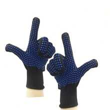 1 Par de Luvas de Contas Dupla Face - Luvas Antiderrapantes de Silicone com Contas de PVC Profissional de Dupla Face para Enrolar e Alisar o Cabelo, Tecido de Malha Durável com Silicone para Multifunção - Multicolorido - Visão 3