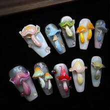 3D Mushroom Gel Nail Art Mold Arts Resin Fungus Molds For Accessories Supplies Pestle Silicone Tools Cute Nails Style - ZYXP051 - 查看 3