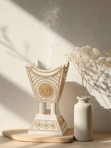 1 Set Quemador de incienso árabe elegante, adecuado para la decoración del Ramadán - Decoración islámica tradicional para el hogar, Soporte para incienso Bakhoor, Regalo del Ramadán, Decoración del Eid Al-Fitr, Esencial para el Ramadán 2025