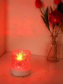 1个16色USB供电极光波浪氛围夜灯，带触摸/遥控功能，可通过触摸控制和遥控器调节功能，适合客厅装饰，具有动态水波纹效果 - 是圣诞节、生日和周年纪念日的理想礼物