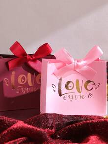 10pcs Modern Letter Pattern Paper Gift Boxes, Suitable For Parties And Valentine's Day - Multicolor - View 8