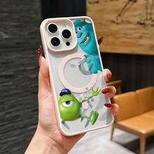 This Disney Monsters University Cartoon Character Phone Case, Featuring Sulley And Mike Wazowski, Boasts A Cute And Playful Design, A Simple And Stylish Appearance, And A Smooth And Comfortable Feel. It Features A Magnetic Back, Camera Protection, A Transparent And Fashionable Back Panel, And Reinforced Corners For Effective Drop Protection, Making It An Ideal Choice For Young People. This Phone Case Is Compatible With IPhone 17/16/15/14/13/...12/11/XR/XS/X Series And SamsungGalaxy S22, S23, S24, And S25 Series Phones. It Makes A Perfect Gift For Friends And Family. - 淺灰色 - 查看 9