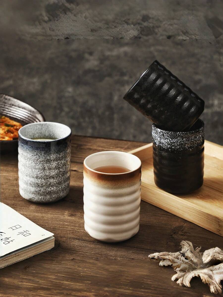 1个大号陶瓷茶杯，酒店/餐厅水杯/饮料杯，家用陶瓷杯，寿司店水杯，大容量杯 - 彩色 - 查看 1