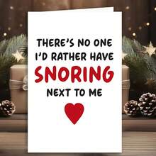 一张幽默贺卡，上面写着“我最不想身边有人打鼾”，附带信封——“情侣间的玩笑”设计，纯白背景，非常适合送给夫妻/伴侣，是轻松浪漫时刻的理想之选，爱情贺卡|休闲浪漫主题贺卡|纸质贺卡 - 彩色 - 查看 10