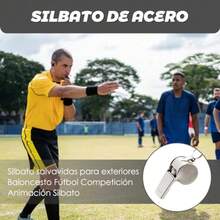 CYPNSilbato de Acero Inoxidable Paquete de 5 Silbato de Sonido Fuerte Ideal para Entrenadores Fuerte y Duradero para Árbitros Entrenadores Salvavidas Deportes de EquipoFashion - como en la foto - Ver 7