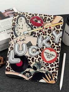 1 件豹纹拼接彩绘平板电脑保护套，兼容 iPad 10/11/10.2/10.5/Air4/Air5/10.9/Pro11/Air 11 英寸 (M2)-2024/Pro 11 英寸 (M4)-2024/iPad Air 11 英寸 (M3) 2025/iPad (A16) 11 英寸第 11 代 2025、Mini 6/Mini 7/Air1/Air2/9.7、Tab A8 10.5 英寸 2022，创意/个性化/趣味，不含触控笔，内置笔槽，三折支架，磁吸式睡眠/唤醒功能。 - 彩色 - 查看 2