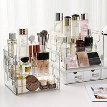 1pc Multi-Layer Cosmetic Organizer Box, High-End Dust-Proof Perfume Display Rack, Dresser Skincare Storage