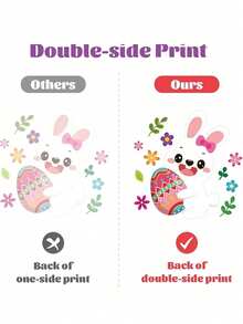 137pcs/9sheets Easter Cartoon Rabbit & Egg Static Cling Window Stickers, Double-Sided Colorful Egg Rabbit Chick Flower Glass Window Decals, Reusable, Holiday Shop Window Decor, Home Decoration, Party Supplies - Multicolor - View 7