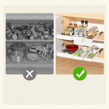 CYPNJuego de 3 Organizador de Gabinete Extraíbles Profundidad de 40cm Organizador de Cocina Cajones Deslizables para Cocina Organizador AlacenaFashion - como en la foto - Ver 5