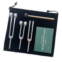 【疗愈音叉】专业疗愈音叉套装 128Hz、256Hz、512Hz 身体脉轮疗愈与DNA修复 瑜伽、灵气和冥想 脉轮平衡工具 能量疗愈和声浴放松 - 銀色 - 查看 3