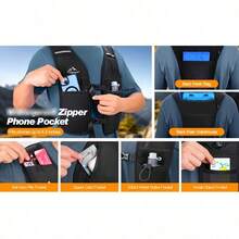 WOCBuy Running Vest With Hydration System - Lightweight, Breathable Backpack For Hiking, Cycling & Marathon Races - Adjustable Waistband & Phone Pocket - Black - View 10