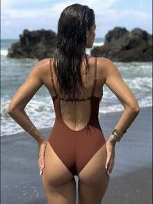 RWX VEST Women's Swimsuit With Central Detail – Elegant Design And Premium Fit 2025 XX395 - Rỉ Nâu - Xem 4