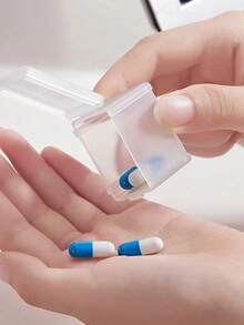 Portable Pill Box For Elderly, Compact & Convenient, Home Medicine Box, 3-Compartment Pill Organizer, Pull-Out Design, Compartment Divider, Travel Portable Pill Case, Mini Multi-Function Pill Box - Multicolor - View 7