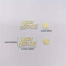 100粒/200粒金色闪光生日快乐波点彩纸，闪光生日快乐彩纸，圆形和字母设计，适用于生日派对、生日庆典、成人礼、婚礼、周年纪念日、金色闪光派对用品、桌面散落装饰、室内外均可使用、生日派对装饰、家居装饰 - 彩色 - 查看 5