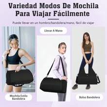 CYPNYoga Maleta Deportiva Bolsa de Deporte Gym con Compartimento para Zapatos y Bosillo Impermeable con Neceser y Funda para Zapatos Bolsa de Viaje Impermeable Entrenamiento Deporte Yoga NegroFashion - 219614129 - Ver 6