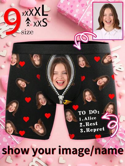 1pc Custom Face Boxers For Men, Personalized Photo Underwear, Custom Face Boxer Briefs, Personalized Boxers For Husband, Custom Face Underwear, Custom Funny Faces Boxers Briefs, Anniversary Gift, Valentine Gift, Birthday Gift, Wedding Gift, Best Friend Gift, Gift For Boyfriend, Gift For Husband, Gift For Him