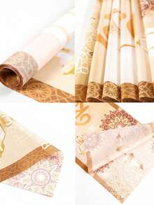 1 Stück eleganter goldener Tischläufer - 180 cm x 35 cm, perfekt für Feiern, Material: Polyester, vielseitig einsetzbar für islamische Partydekoration, Festtisch-Einstellung, Heimdekoration - Verschiedenfarbig - Übersicht 4