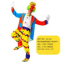 2026 Novo Adulto Fantasia de Palhaço de Circo Cosplay Roupas Desempenho no Palco Halloween Suprimentos de Interpretação de Palhaço para Aniversário Carnaval - Preto - Visão 10