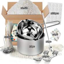 Candle Making Kit Supplies, Including Double Boiler Pot Set, Candle Wicks, Wick Stickers, Wick Holders, Soy Wax And Spoon - Multicolor - View 12