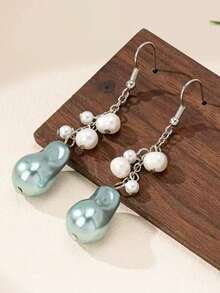 1 Pair Women's Minimalist Acrylic Hoop Earrings, Versatile For Daily Wear - Baby Pink - View 6