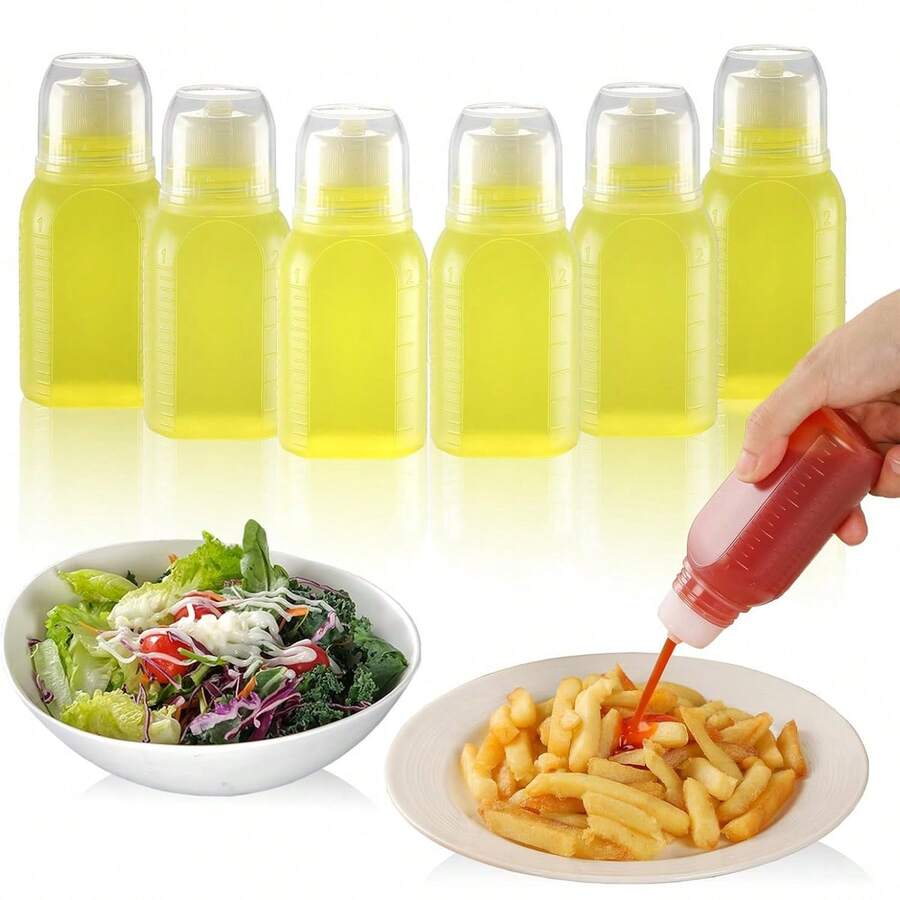 3pcs Salad Dressing Containers, Leak-Proof Travel Salad Dressing Bottles With Screw Cap, Small Condiment Containers With Lids - Multicolor - View 1