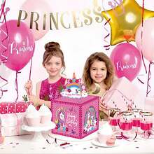 Boîte cadeau d'argent de décoration de fête d'anniversaire heureux de licorne rose, autres fournitures d'emballage cadeau - Rose vif - Voir 4