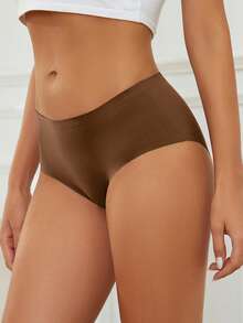 5pcs/Pack Women's Seamless Silky Soft Briefs, Solid Color Comfortable Stretchy Briefs, Suitable For Intimate Wear And Daily Use - Multicolor - View 9