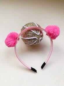 1个可爱毛绒发箍，黑/红/黄三色可选，女孩发饰，时尚日常佩戴头饰，红色 - 黃色 - 查看 16