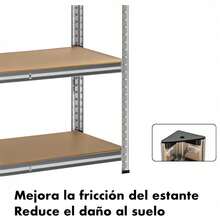MIKOMIKA Galvanized Steel Metal Storage Shelving Unit With 5 MDF Shelves, Silver, 180x90x40cm - 4 Baldas: 30,5x70,5x140,5 cm - Xem 7