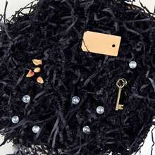 20g/100g/500g/1000g Black Crinkled Raffia Paper Shreds, Vacuum Packed, Suitable For DIY, Valentine's Day, Galentine's Day, Candy Box Decor, Birthday, Wedding, Chinese New Year, Fragile Item Protection, Party Supplies, Creative Gift Box Filler And Decor Materials