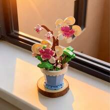 微珠永生花盆栽拼装拼图玩具，逼真装饰花，儿童益智玩具，3D立体，女孩适用，节日礼物，母亲节礼物，圣诞节礼物，父亲节礼物