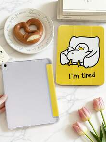 1个可爱树懒彩绘平板保护套，兼容iPad 10/11代/10.2/10.5/Air4/Air5/10.9/Pro11/Air 11英寸(M2)-2024/Pro 11英寸(M4)-2024/iPad Air 11英寸(M3) 2025/iPad (A16) 11英寸第11代2025、Mini 6/Mini 7/Air1/Air2/9.7、Tab A8 10.5英寸2022，内置笔槽，三折支架，磁吸式睡眠/唤醒功能，简约/创意/独特/趣味/可爱/小众设计（不含平板电脑） - 彩色 - 查看 2